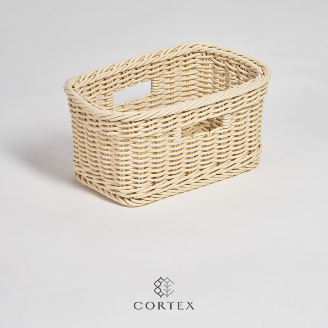 CORTEX 欣地PP編織籃 (收納型-小手提置物籃W29)米白色