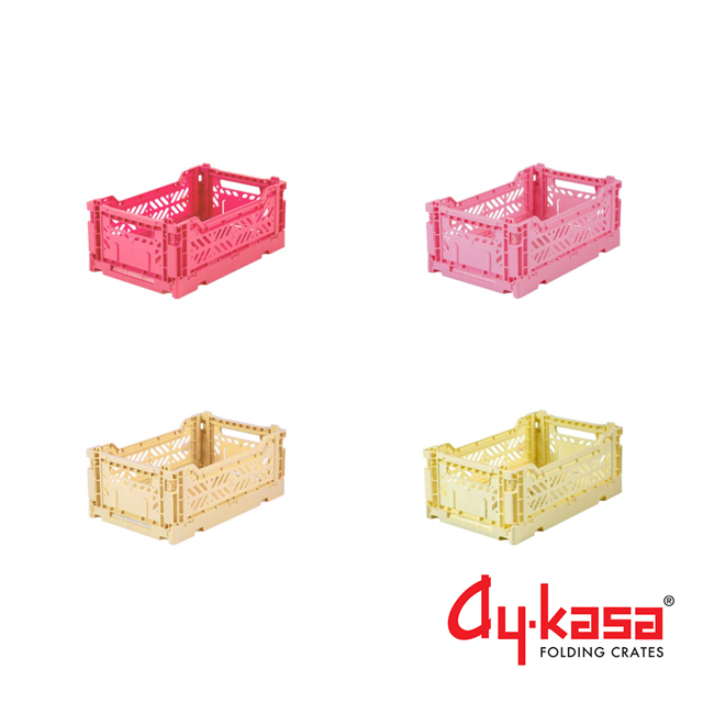 Ay-kasa S土耳其籃4件組-草莓拿鐵(櫻桃玫瑰、芭比粉、香蕉奶昔、香草)