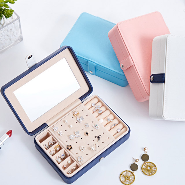 樂居家 日式美學外層防水磁扣靈活收納設計可攜帶式珠寶盒項鏈盒首飾盒 耳環耳針項鍊戒指飾品盒