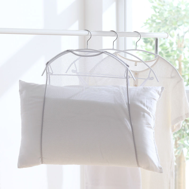 日系透氣枕頭晾曬網 多功能晾曬袋 玩偶晾曬網 通用一般衣架 大號