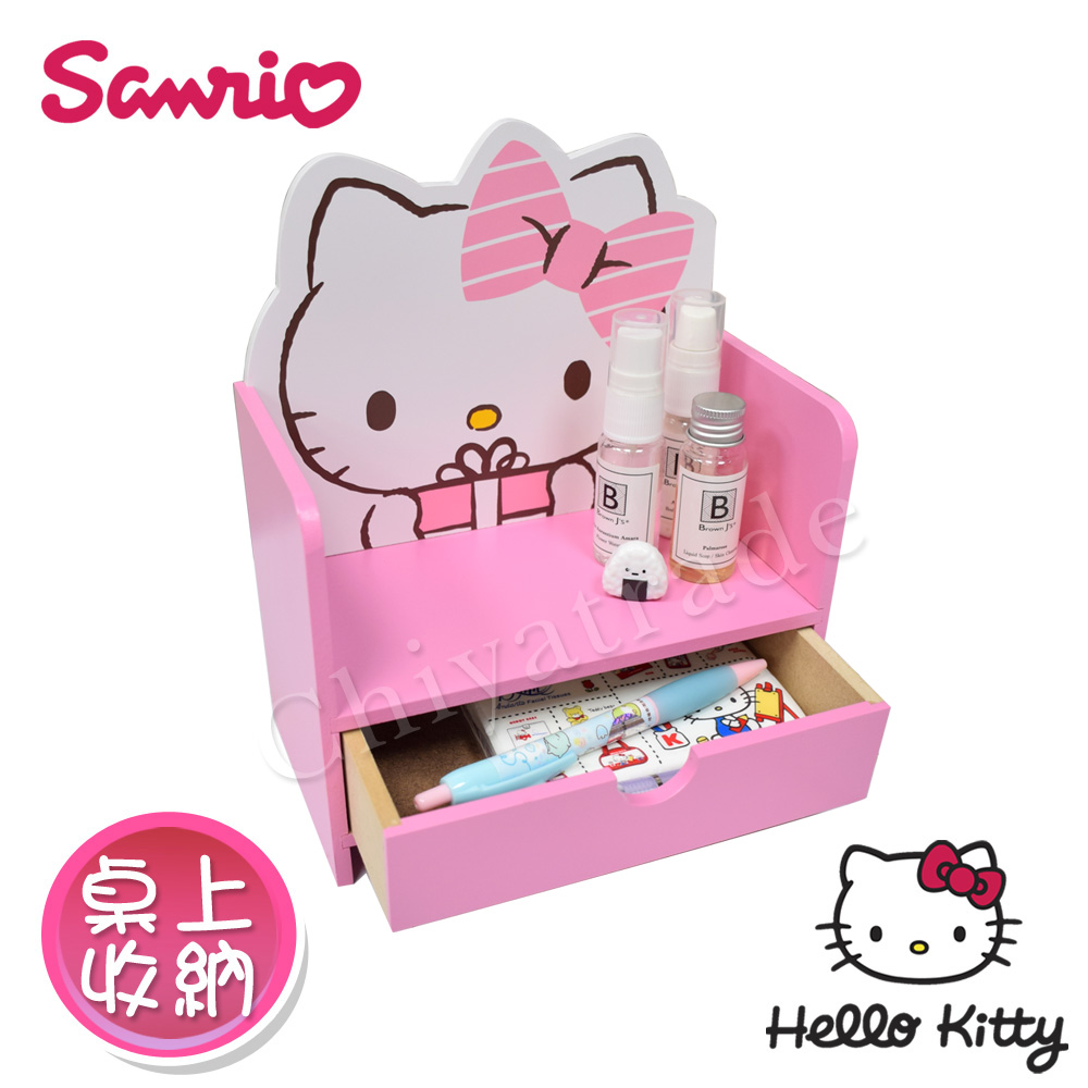 【Hello Kitty】可愛凱蒂貓 單層抽屜收納盒 桌上收納 文具收納(正版授權台灣製)