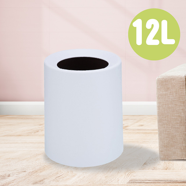北歐簡約雙層垃圾桶(12L)-白/家用垃圾桶/廚餘桶/垃圾筒