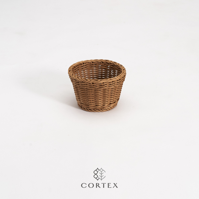 CORTEX圓形編織籃W14-卡其色