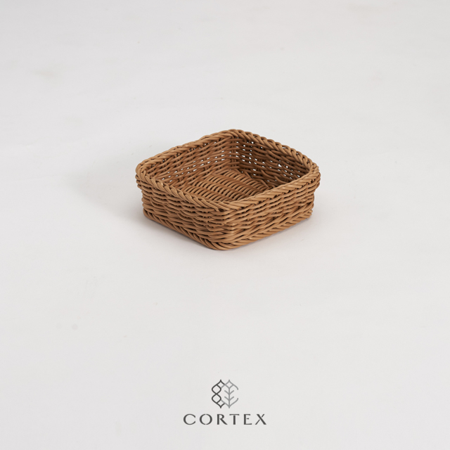 CORTEX正方形編織籃W17-卡其色