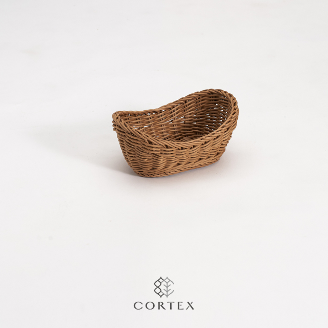 CORTEX小元寶型編織籃w21-卡其色