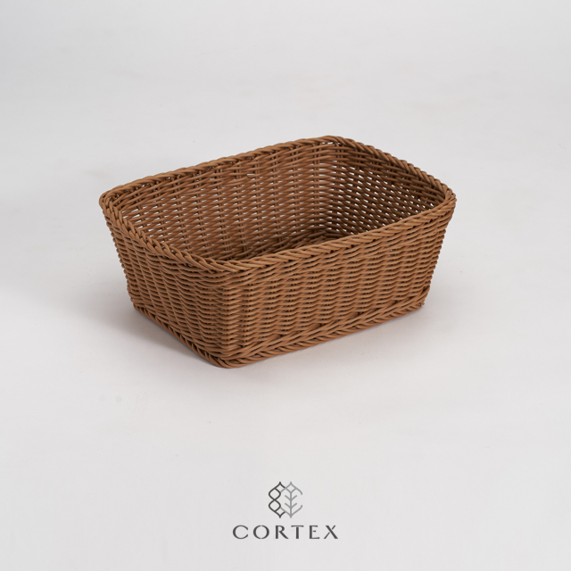 CORTEX 中長方編織籃W36-卡其色