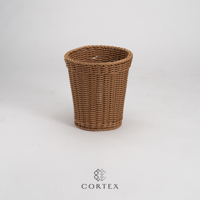 CORTEX 編織籃圓型紙簍-卡其色