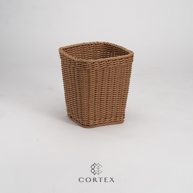 CORTEX 編織籃方型紙簍-卡其色