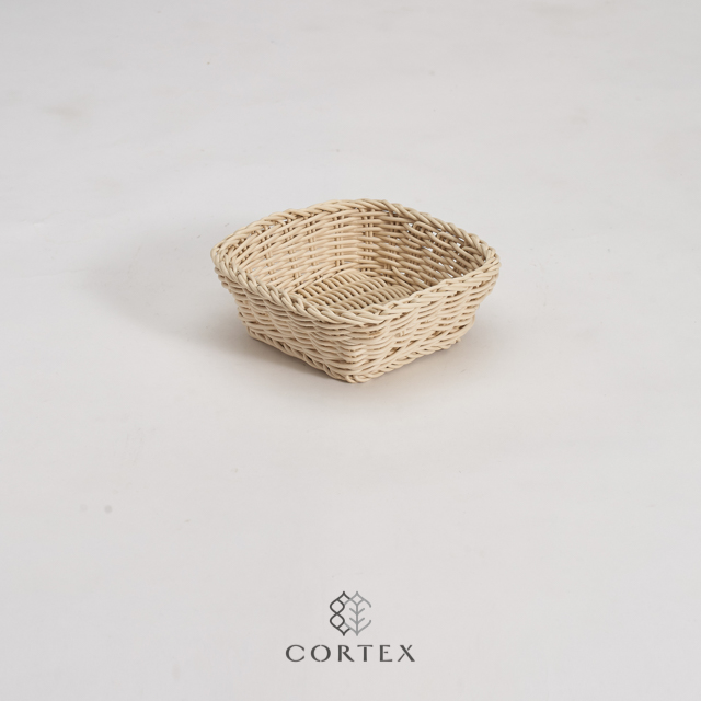 CORTEX迷你正方形編織籃W16-米白色
