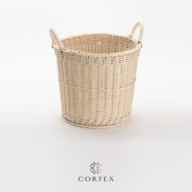CORTEX 附手把圓形洗衣籃-米白色