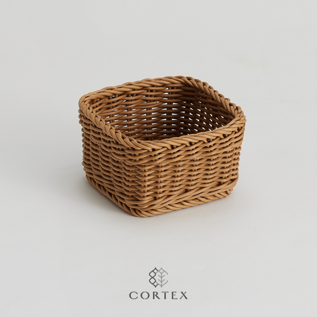 CORTEX 編織籃 小方籃W14 卡其色
