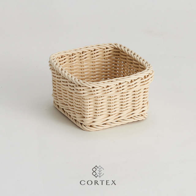 CORTEX 編織籃 小方籃W14 米白色