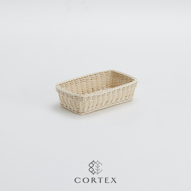 CORTEX 收納籃 毛巾籃 長方型W31 米白色