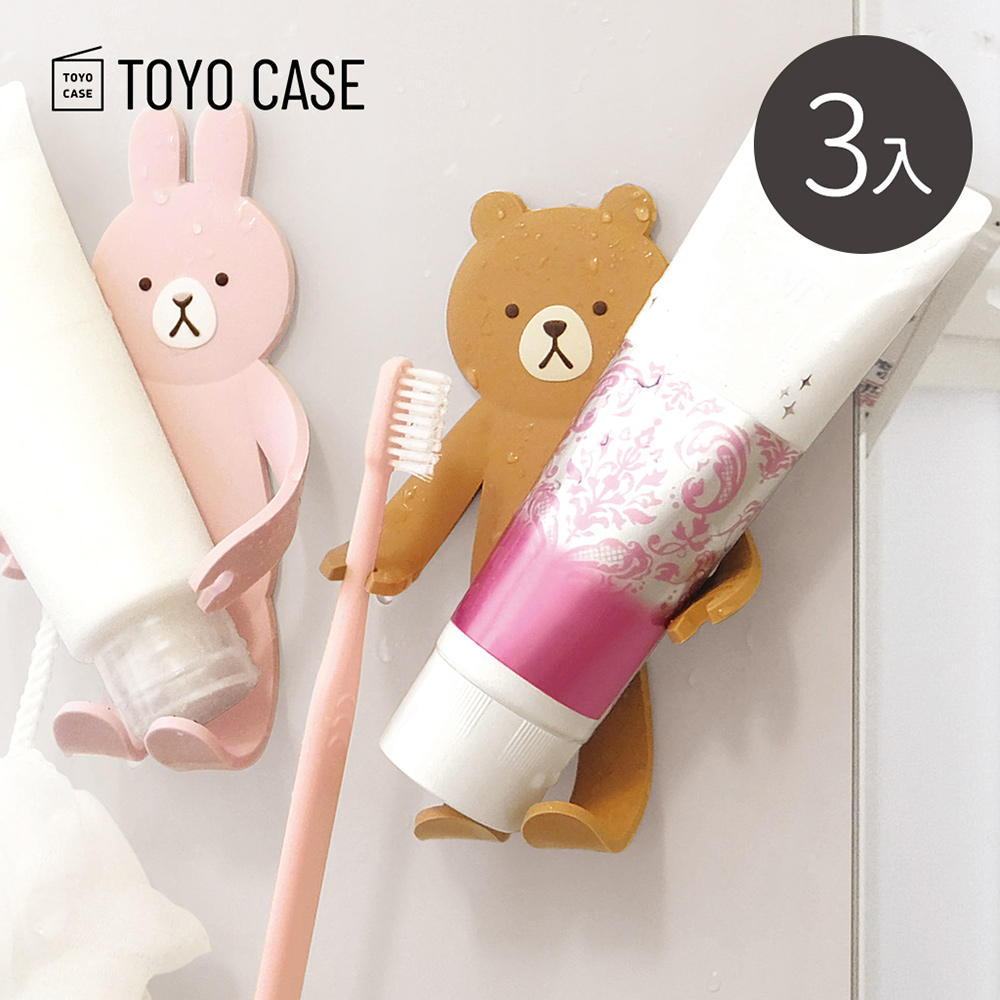 【日本TOYO CASE】動物造型可彎折磁吸式收納掛勾-3入-多款可選