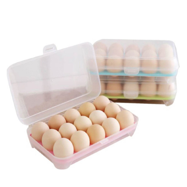 【15格雞蛋盒】 透明雞蛋盒 15格 大容量 雞蛋托 雞蛋格 收納盒 食物保鮮盒