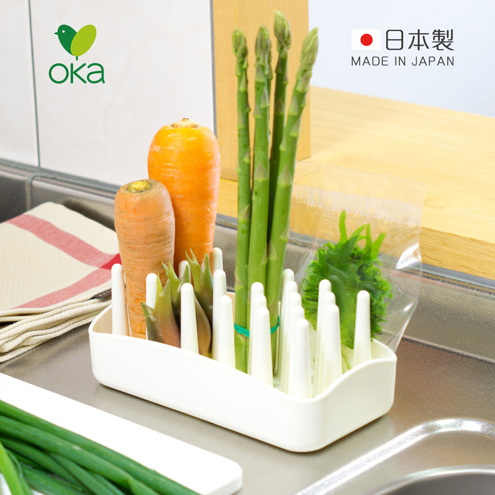 【日本OKA】Vegi mage日製直立式蔬菜儲存收納架-2色可選