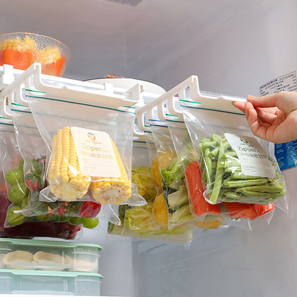 冰箱保鮮袋抽屜式收納置物架儲物廚房食物密封袋收納架軌道收納懸掛架