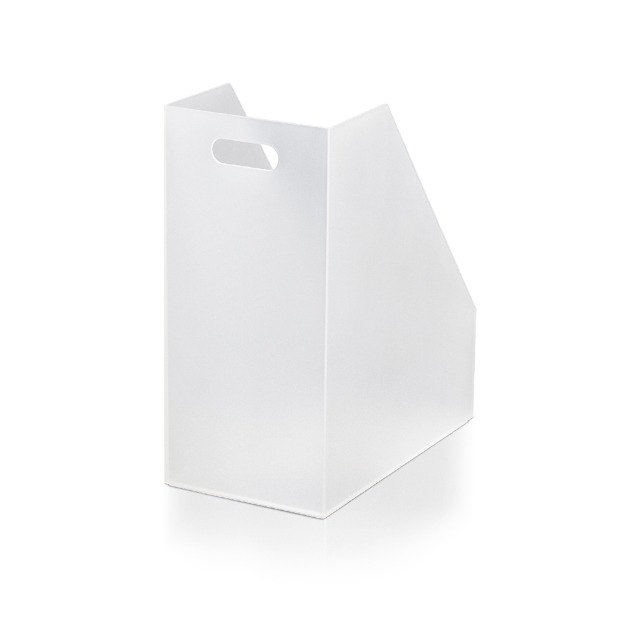日本JEJ 簡約質感可提式收納盒-透明 (文件盒) 寬口斜款
