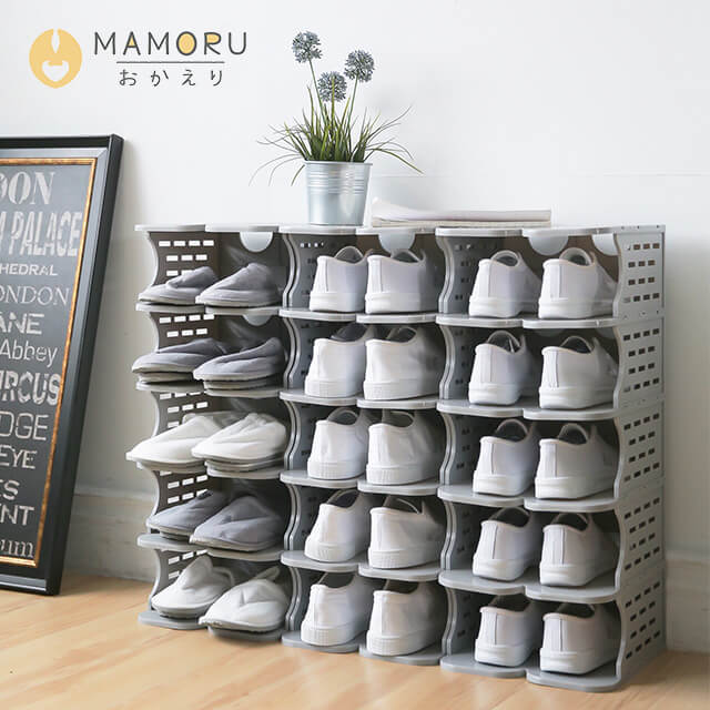 《MAMORU》開放式6層可堆疊組合式鞋櫃/鞋架/收納架(4入)