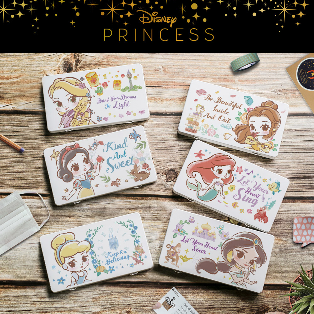 迪士尼Disney 公主系列台灣製防疫必備口罩盒/零錢盒/收納盒/文具盒