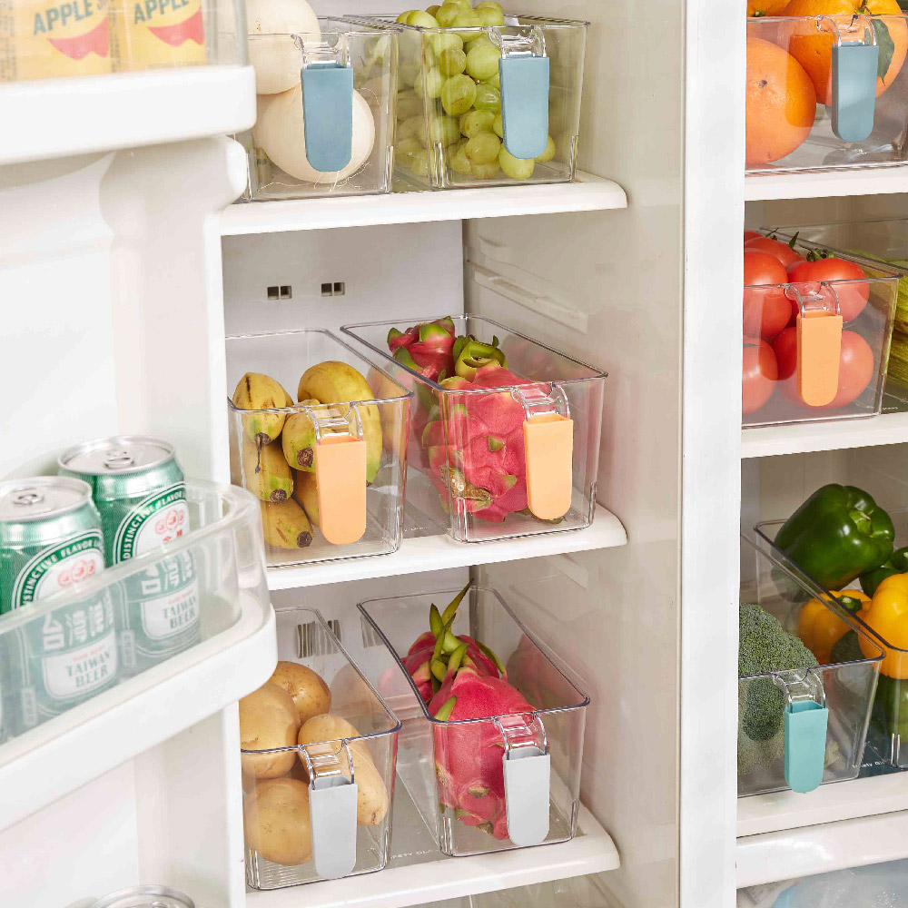 【帕斯特收納生活】透明冰箱蔬果收納盒 廚房收納 生鮮分類盒 多功能儲物盒 2入(小號窄款)