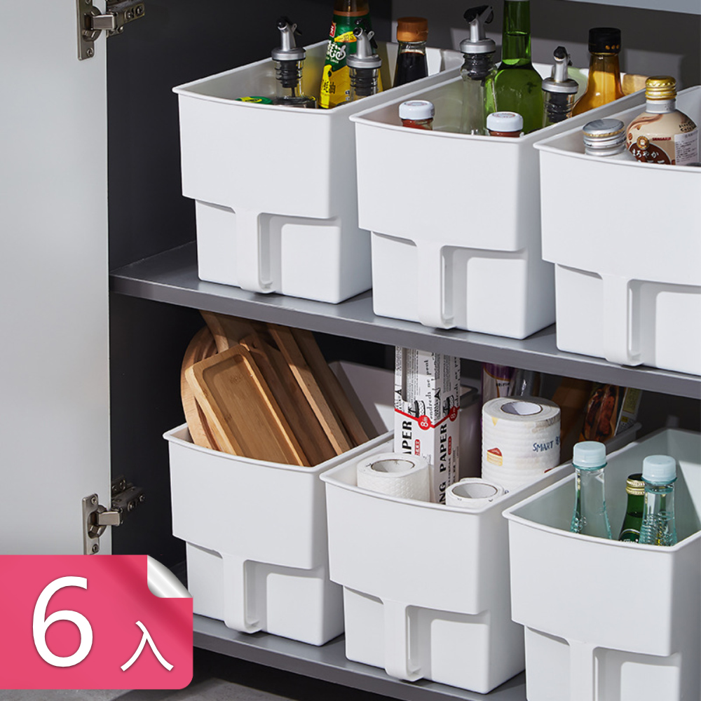 【荷生活】加厚款大容量櫥櫃櫥下收納盒 雜物玩具整理盒 抽屜式分類盒-6入
