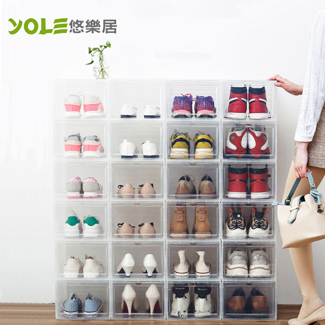 【YOLE悠樂居】組合式抗UV翻蓋防塵加大收納籃球鞋盒櫃(8入)