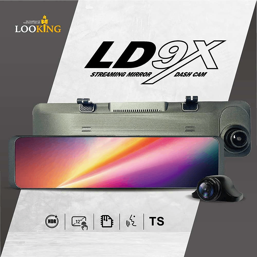 【LOOKING 錄得清】LD-9X獨家星光夜視HDR抗反光12吋大螢幕觸控聲控雙效能贈32G記憶卡