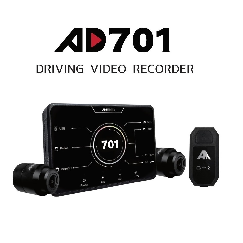 【AMBER銨鉑】AD701 全機防水無屏幕機車行車紀錄器 標配GPS含64G記憶卡
