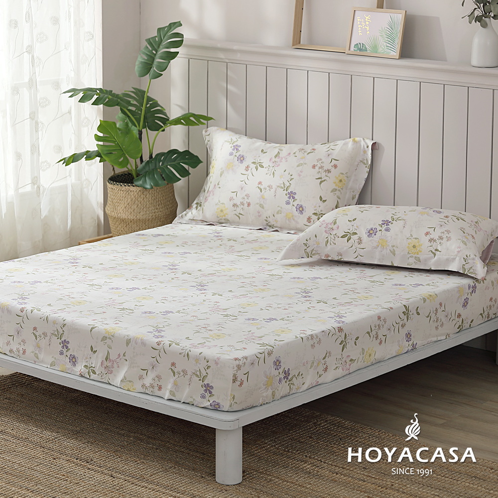 《HOYACASA》加大100%天絲床包枕套三件組-朵琳