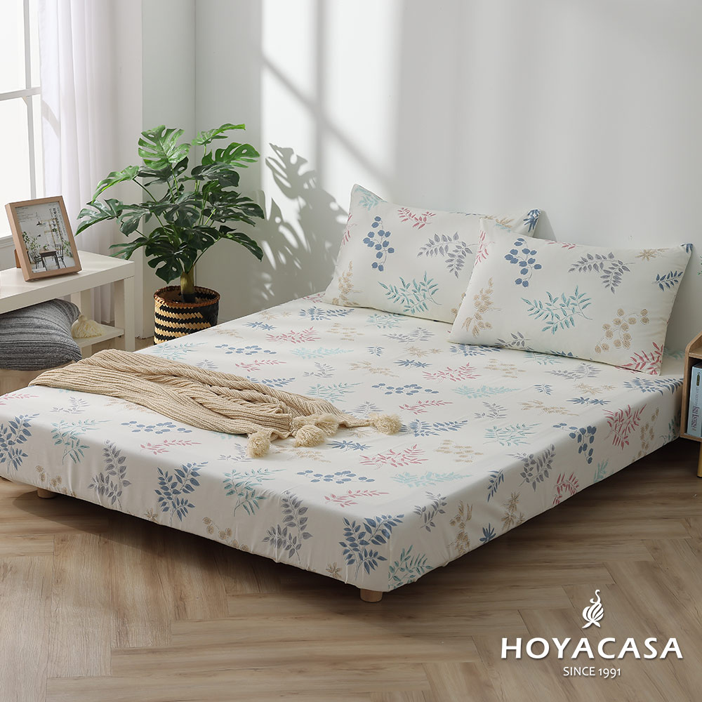 HOYACASA永恆花園 加大三件式純棉床包枕套組