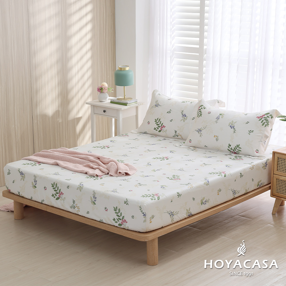 《HOYACASA》加大100%天絲床包枕套三件組-夏洛蒂