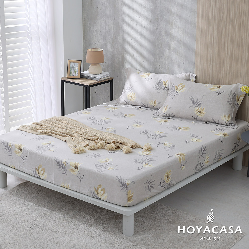 《HOYACASA》雙人100%天絲床包枕套三件組-蔓草