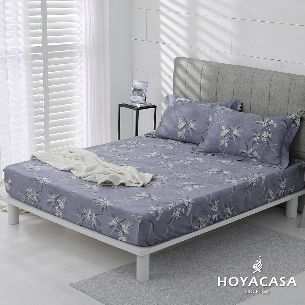 《HOYACASA》加大100%天絲床包枕套三件組-芊實
