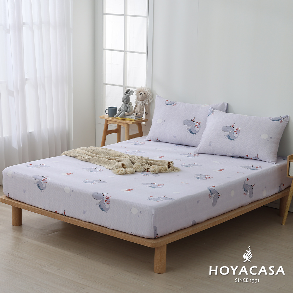 《HOYACASA》單人100%天絲床包枕套三件組-歡樂夥伴