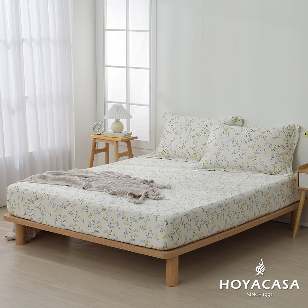 《HOYACASA》特大100%天絲床包枕套三件組-洛妮卡