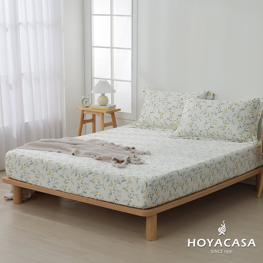 《HOYACASA》雙人100%天絲床包枕套三件組-洛妮卡