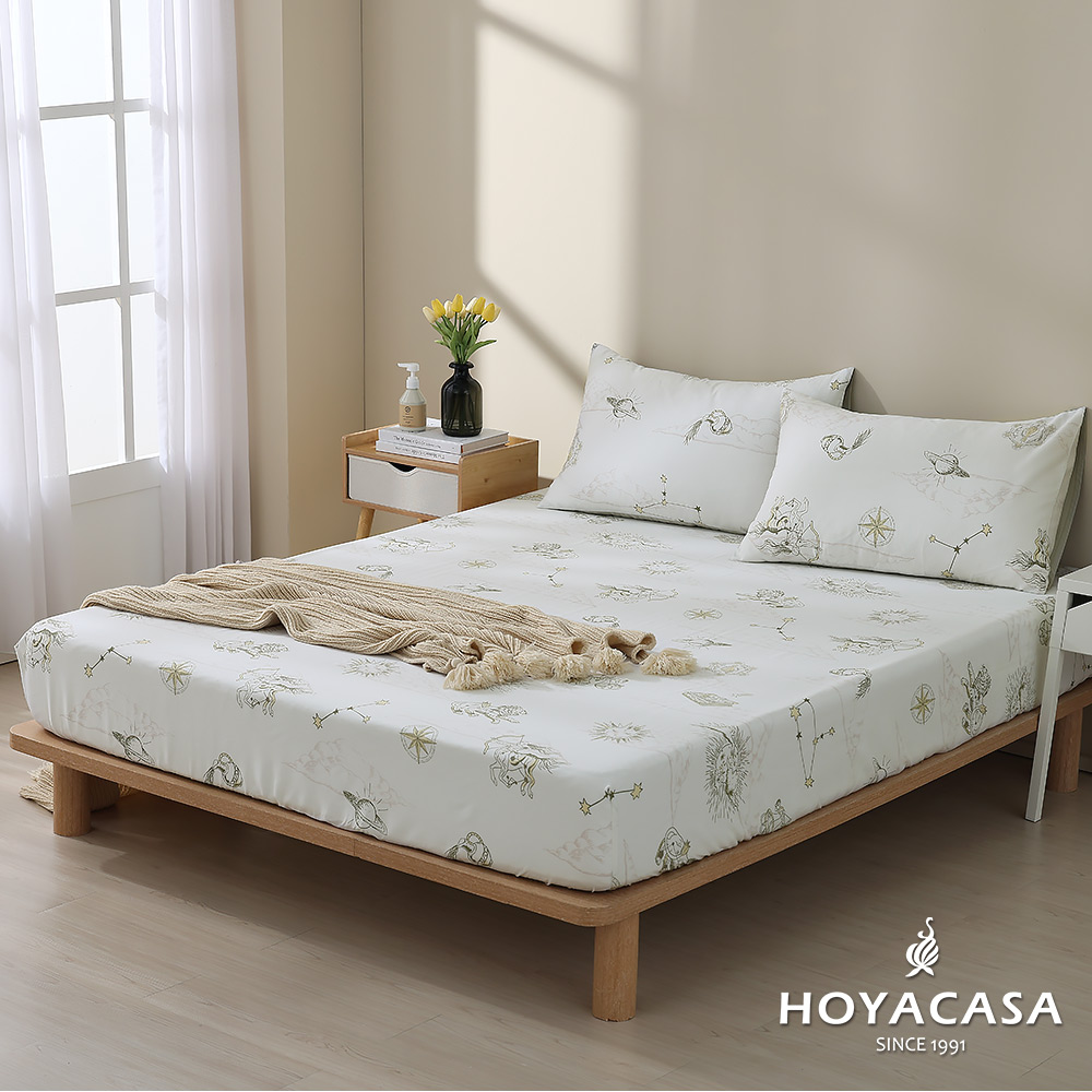 《HOYACASA》雙人100%天絲床包枕套三件組-漫星宇宙