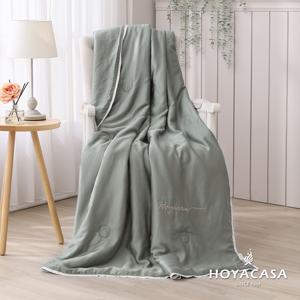 HOYACASA冰石綠 清淺典雅系列60支天絲涼被(150x190cm)