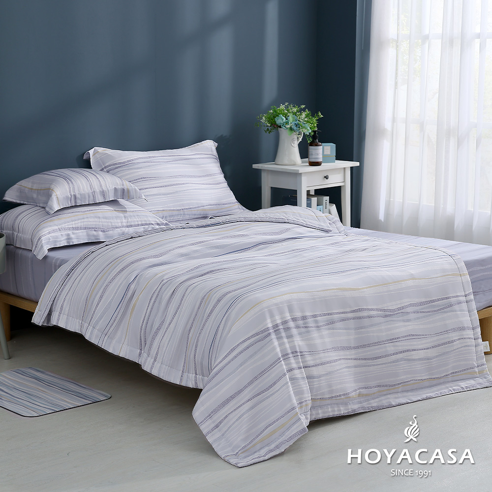 HOYACASA漹波 60支萊賽爾天絲涼被枕套三件組(5x6尺)