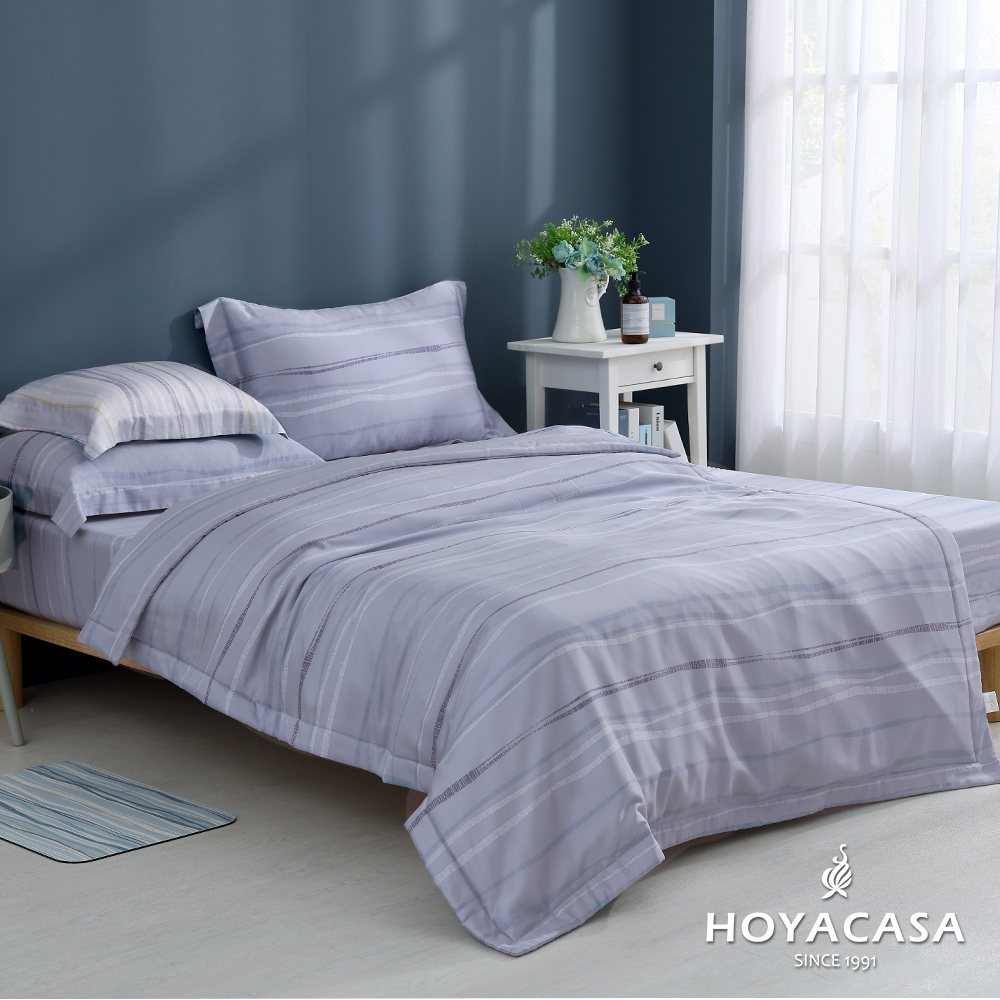 HOYACASA沐意 60支萊賽爾天絲涼被枕套三件組(5x6尺)