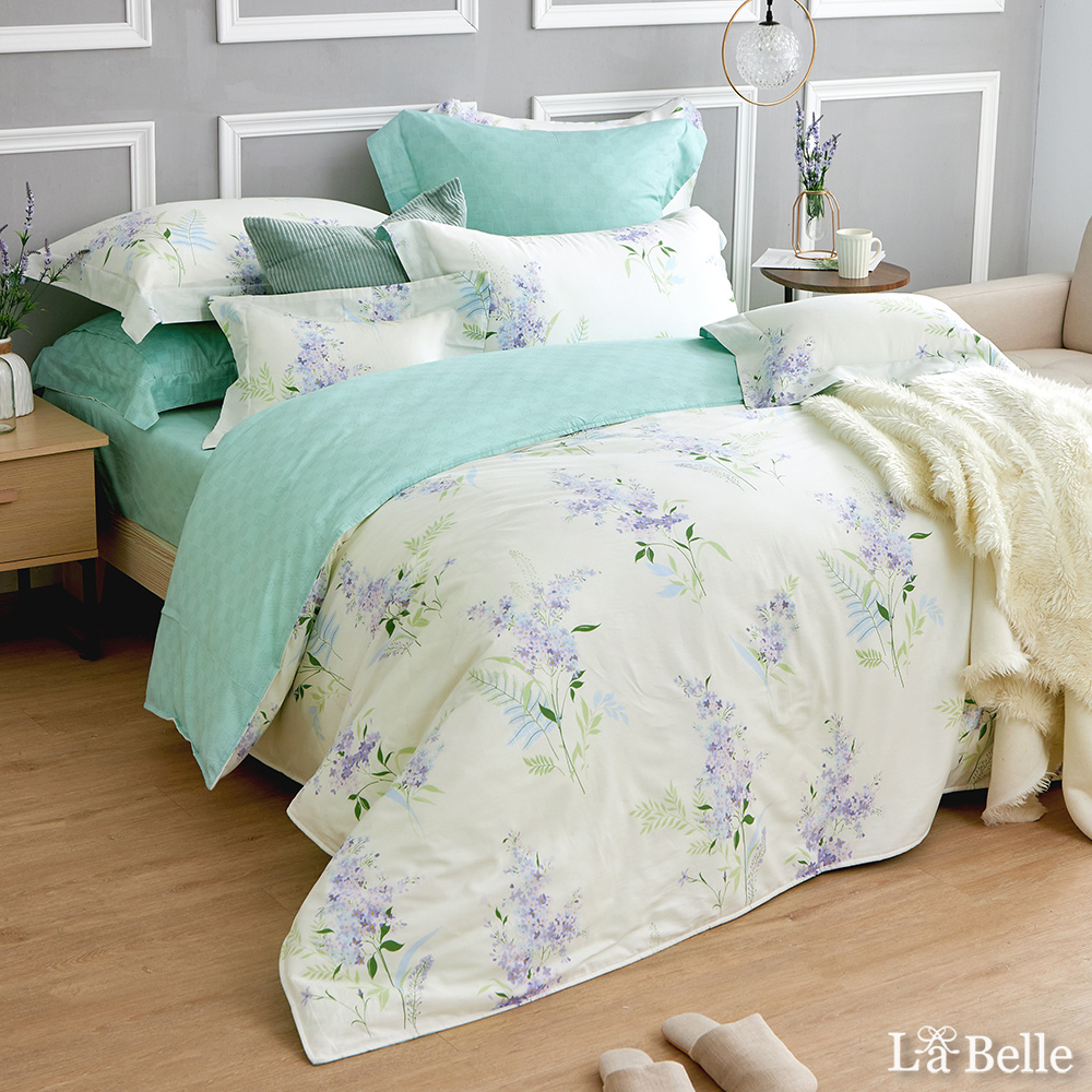 《紫陽春氛》特大純棉四件式防蹣抗菌吸濕排汗兩用被床包組