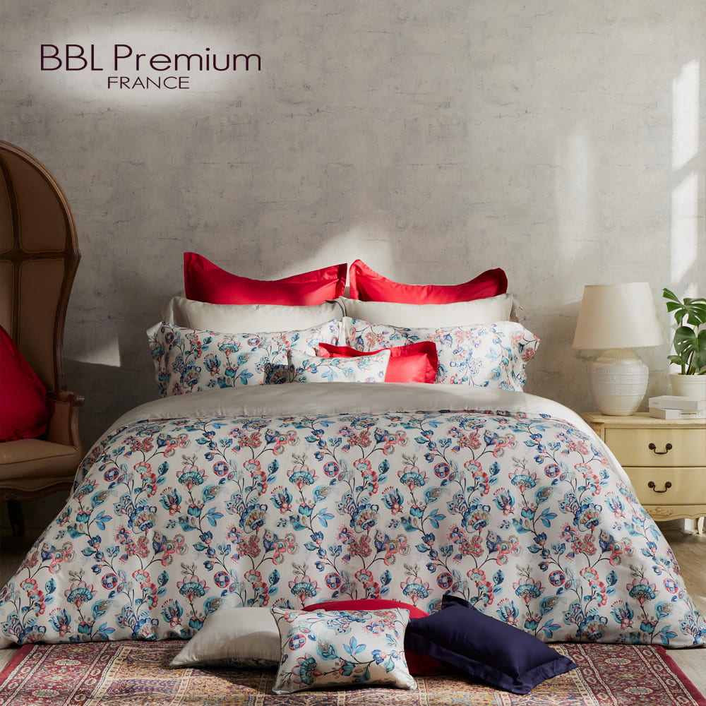 【BBL Premium】100%天絲印花床包被套組-佛羅倫斯糖果花(雙人)