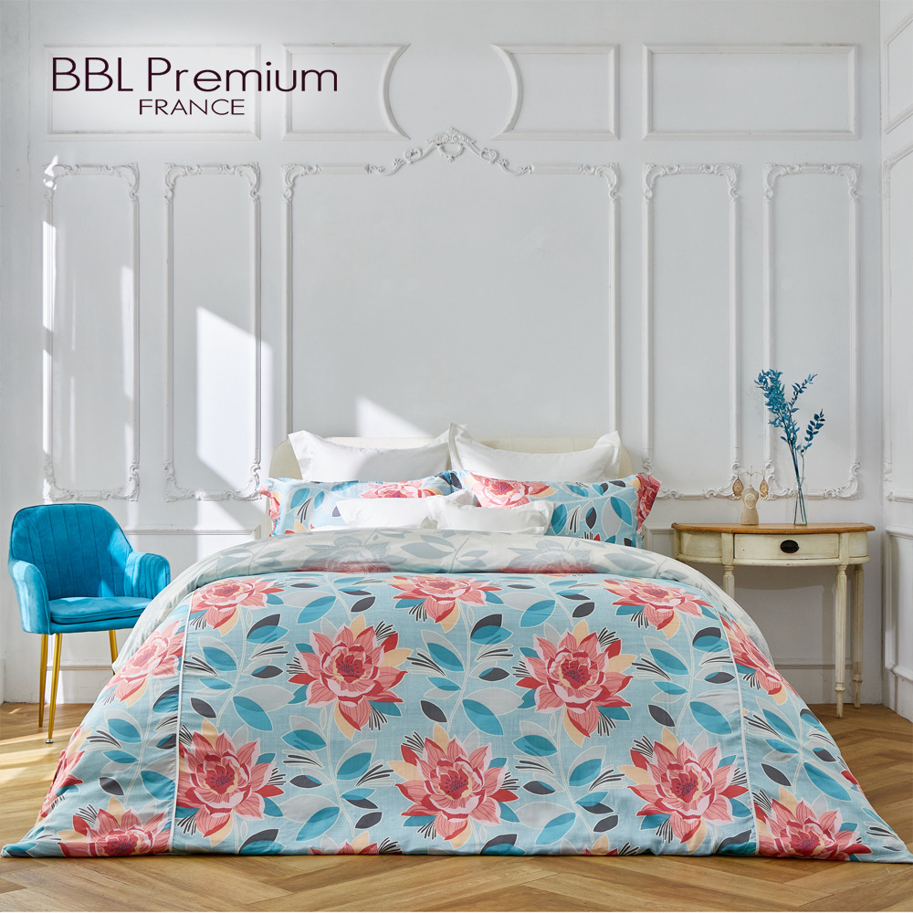 【BBL Premium】100%天絲印花床包被套組-向陽芳庭(特大)