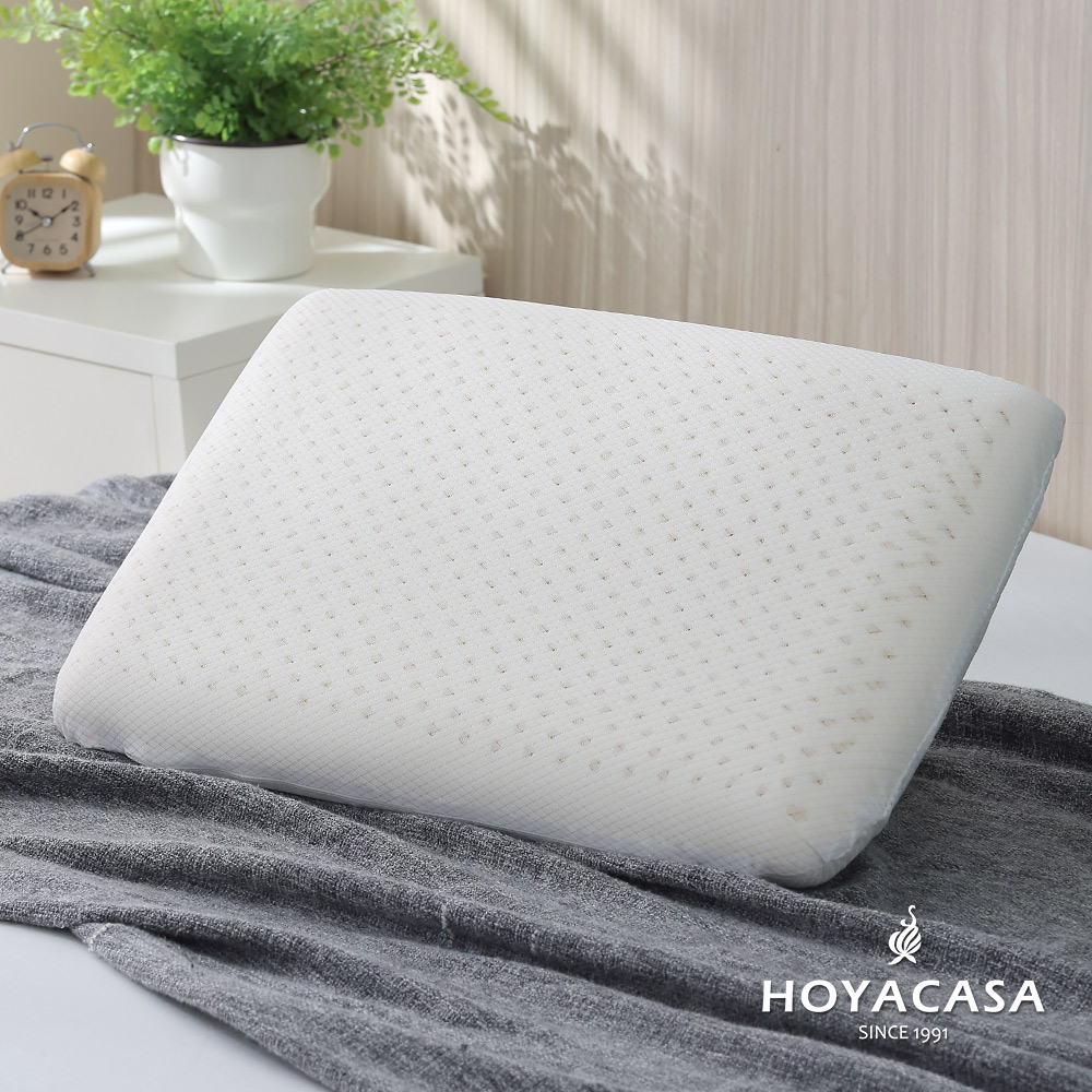 HOYACASA 泰國乳膠肩頸支撐高彈枕-平面型(一入)