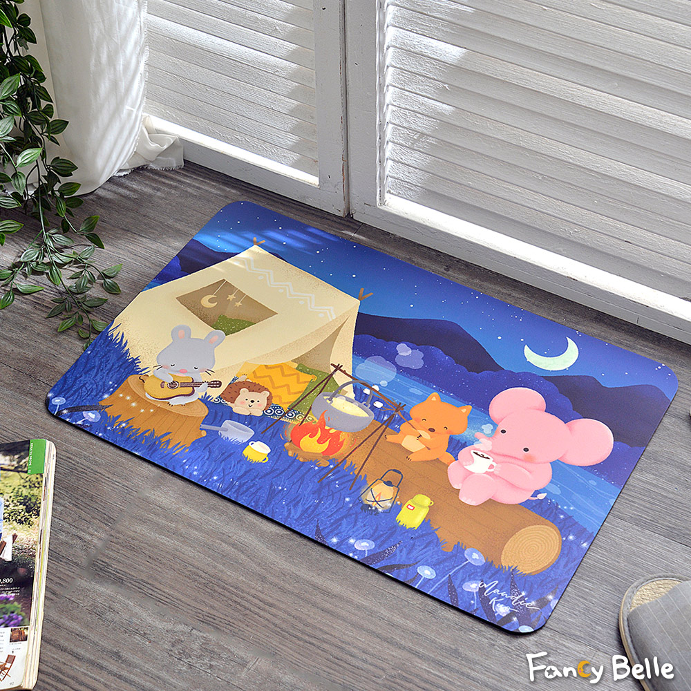 《月光聚會》防黴抗菌可水洗軟式珪藻土強效吸水地墊 60*39CM