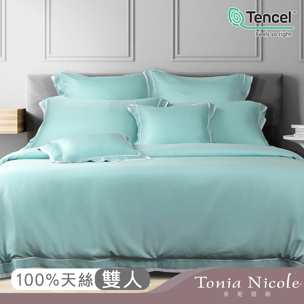 【Tonia Nicole 東妮寢飾】青青河畔環保印染100%萊賽爾天絲被套床包組(雙人)