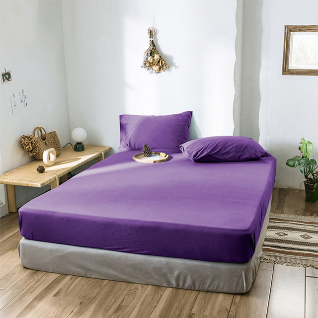 澳洲Simple Living 加大300織台灣製純棉床包枕套組(乾燥玫瑰紫)