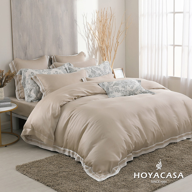 HOYACASA和風日暮 琉璃天絲雙人床包被套四件式組