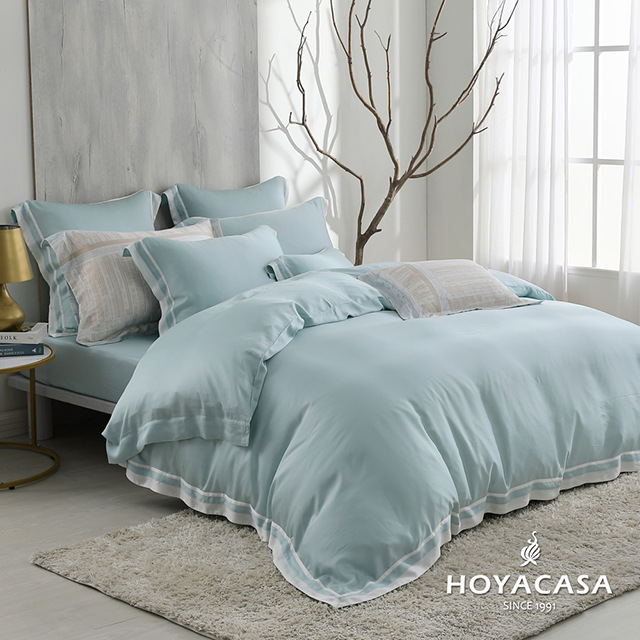 HOYACASA夏戀物語 琉璃天絲雙人床包被套四件式組